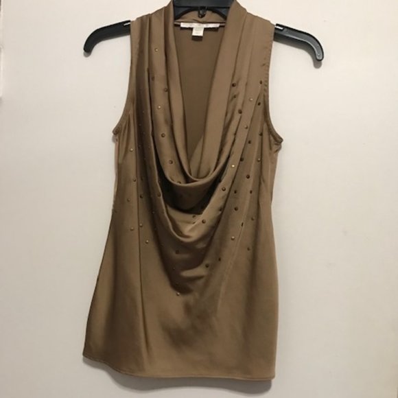 Boston Proper Tops - Boston Proper Gold Sheer Sleeveless Blouse